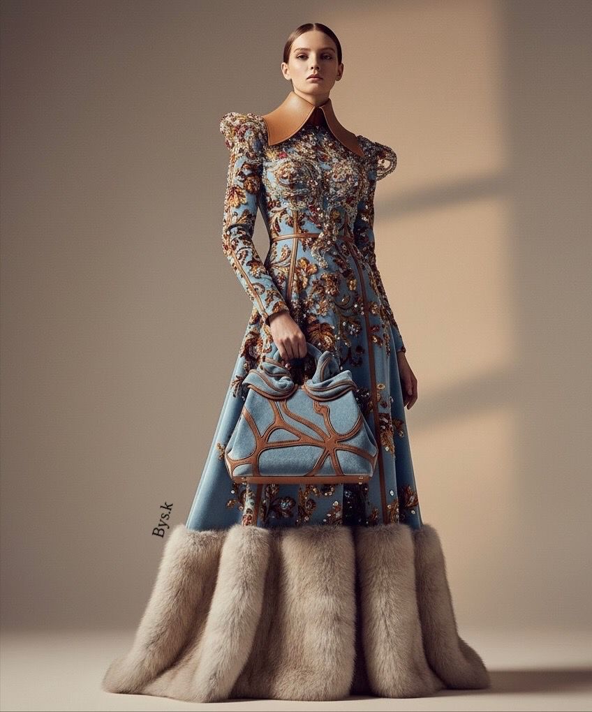 Illustrated couture gown