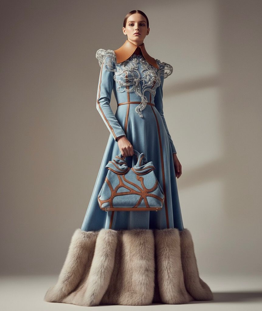 The Azure Sculptural Gown